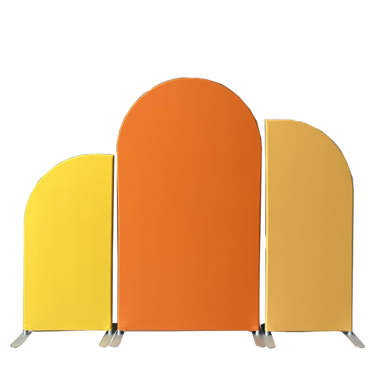 New design solid color cover tension fabric wedding backdrop decoration arch stand