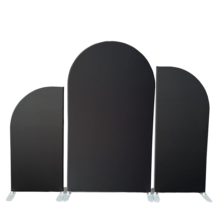 New design solid color cover tension fabric wedding backdrop decoration arch stand