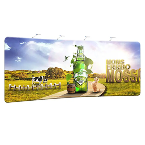 20 * 8 ft Curved screen Portable full color custom size Tension Fabric Ez Tube Display for Pillow Case Backdrop Photo Booth