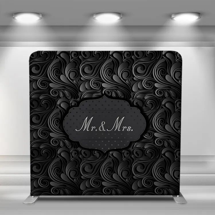 8*8 ft Custom printing graphic tension adjustable tube frame display photo booth props backdrop wall