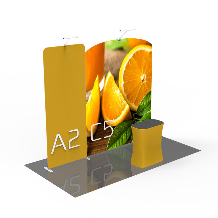 3x3 portable exhibition booth with tension fabric pillow case backdrop wall