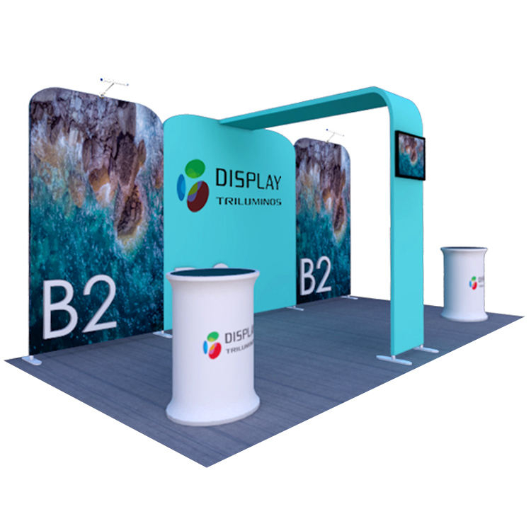 Portable tension fabric aluminum frame photography 10 x 20 exhibition trade show backdrop booth