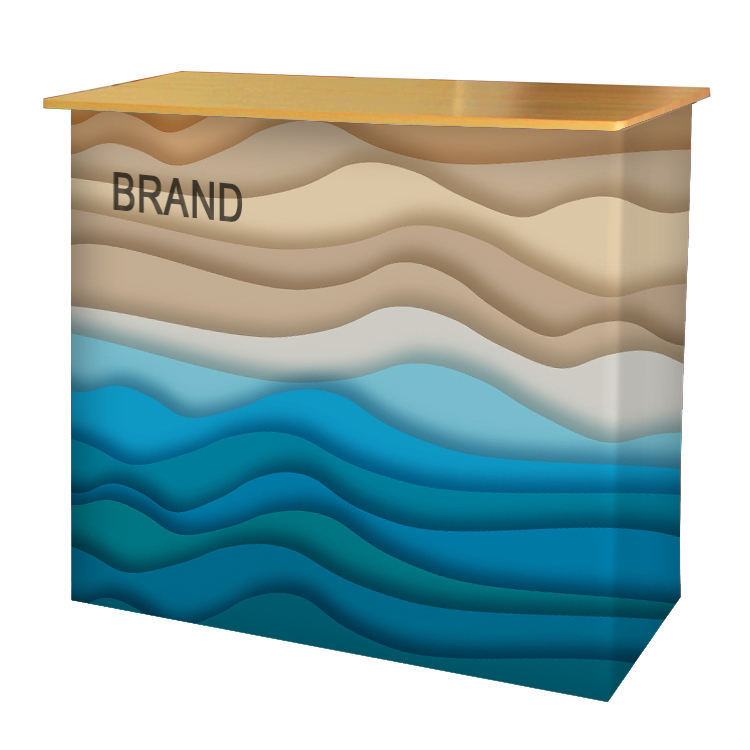 Supermarket pop up folding lightweight customized fabric promotion counter display table for trade show