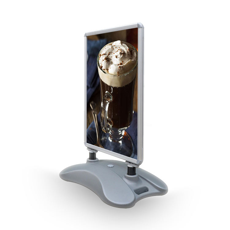 Best selling water filled base swing pavement sign outdoor poster display for coffee shop