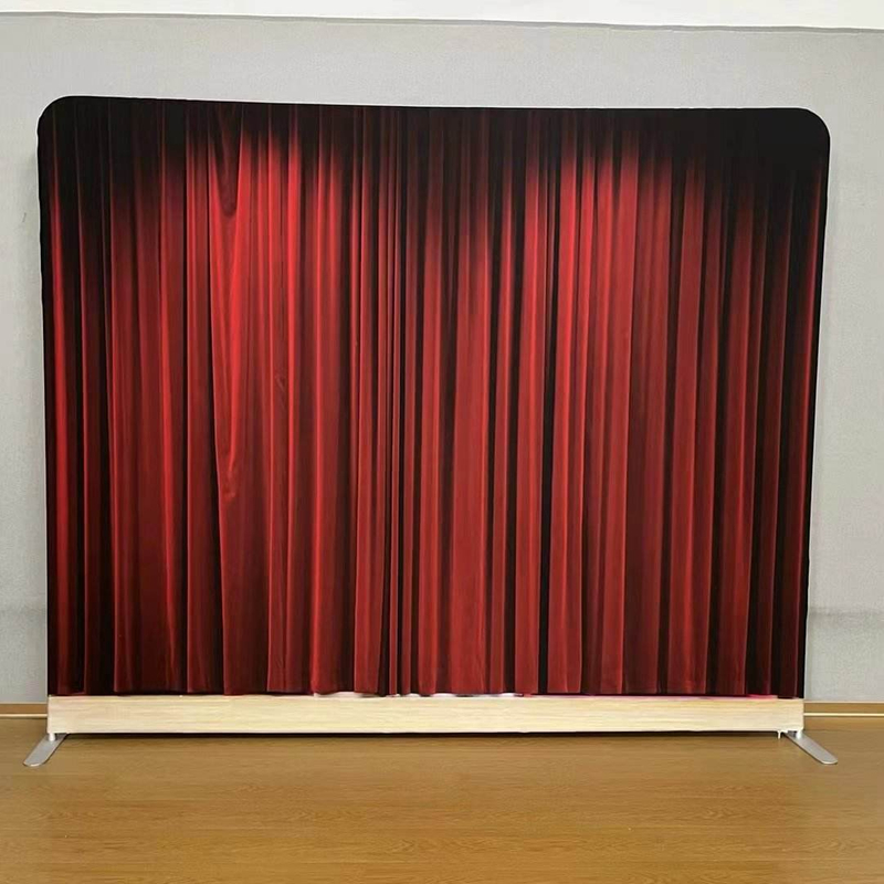 Portable Backdrop Straight Tension Fabric Stand Exhibition Banner Full Color Printing Stand For Wedding backdrops