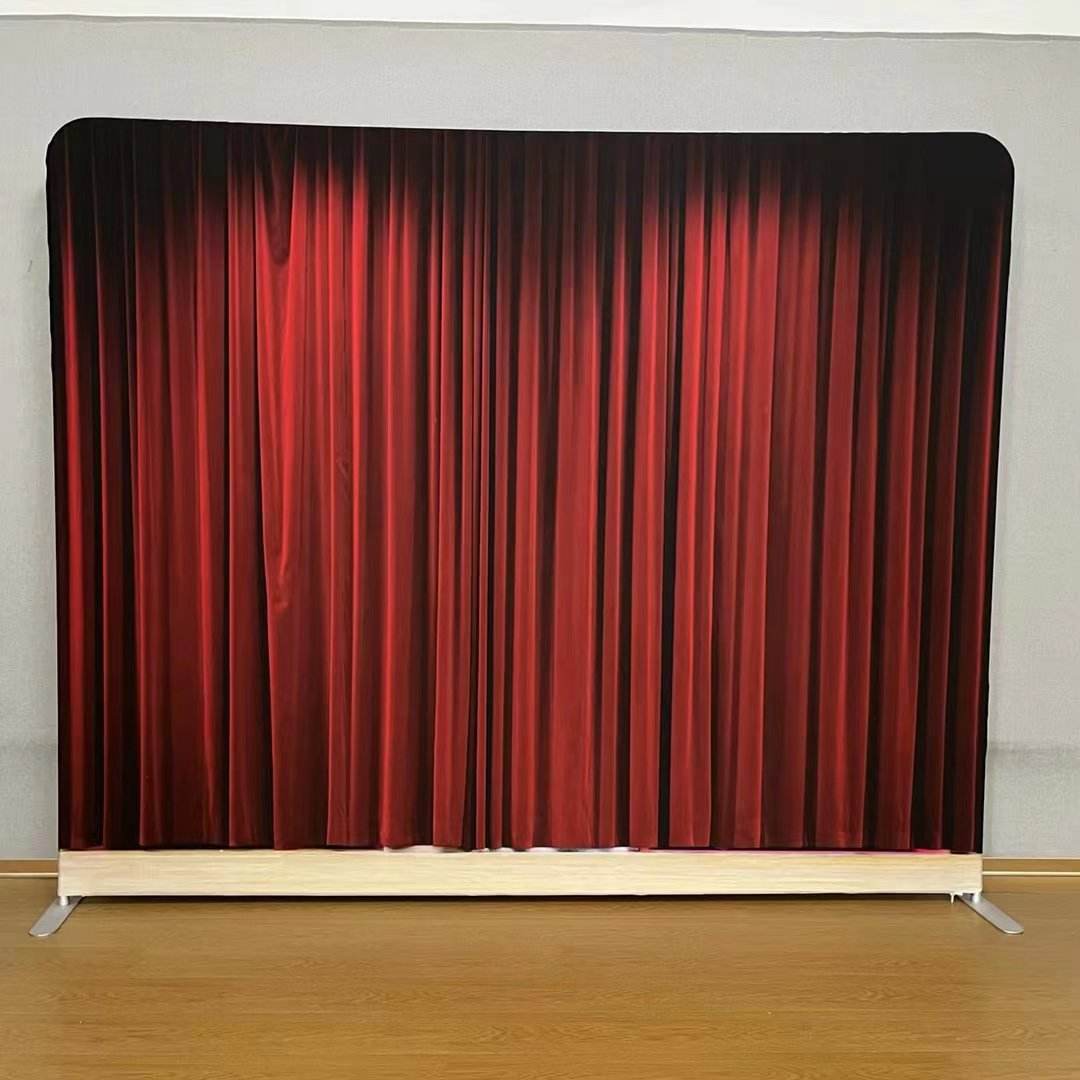 Portable Backdrop Straight Tension Fabric Stand Exhibition Banner Full Color Printing Stand For Wedding backdrops