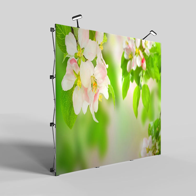 8ft floor standing tension fabric pop up banner display wall