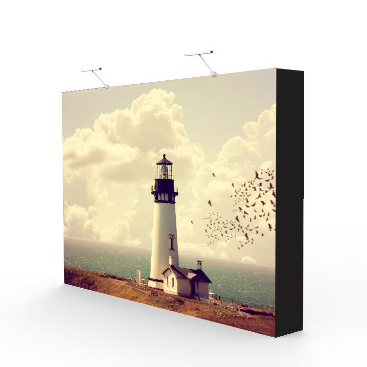 Portable customized aluminum frame trade show seg silicone edge graphic pop up display for trade show backdrop