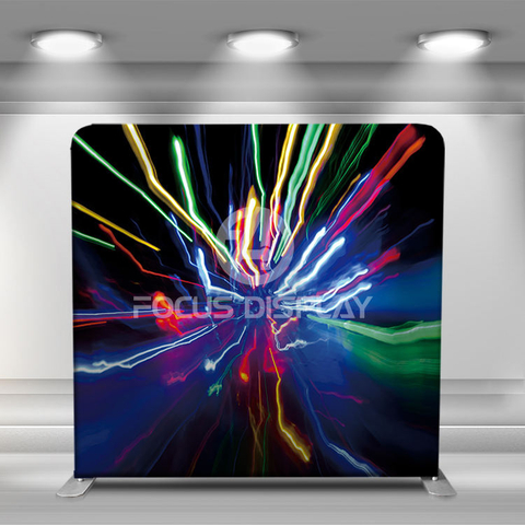 8 ft Custom printing neon and futuristic backdrop pillow cover display photo booth stand
