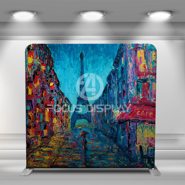 8 ft Custom printing neon and futuristic backdrop pillow cover display photo booth stand