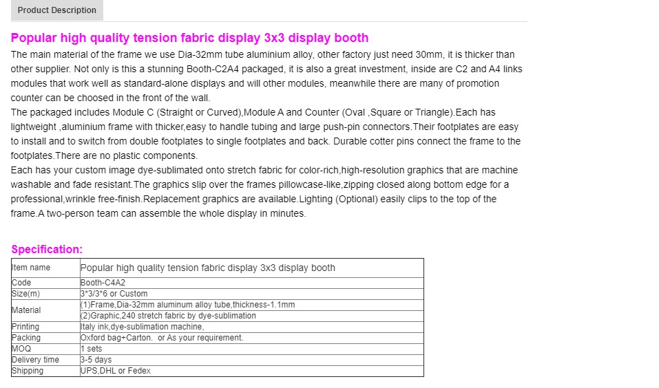 Flexible Modular Custom Trade Fair Display Rack in Line with Development Tube Frame Trends display stand