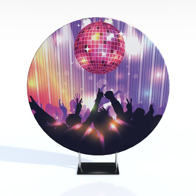 Hot seller wedding decoration 32mm aluminum 7ft round birthday party carton frozen theme backdrop stand