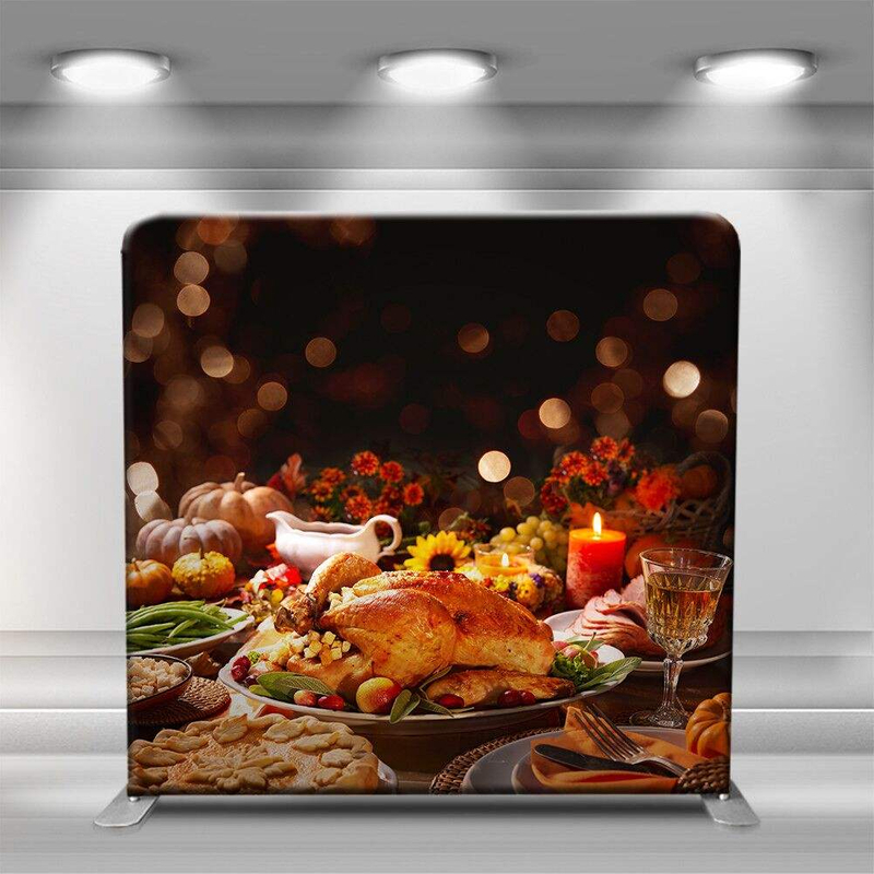 Top Sale 8 ft Thanksgiving Day Castle Bright Background Dinner Party Decor Pillow Case Backdrop Wall
