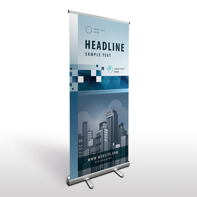 Portable single-screen exhibition display business roll up banner stand