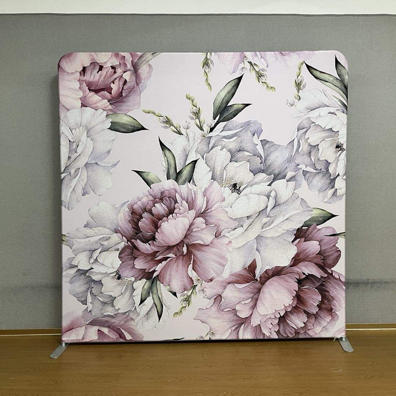 8ft portable fabric backdrops tube stands custom-made stretch pillow case tension display backdrop for event