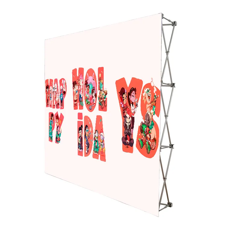 Pop Up Display Stand 10 ft Straight Aluminum Stand Display Trade Banner Show Backdrop Wall
