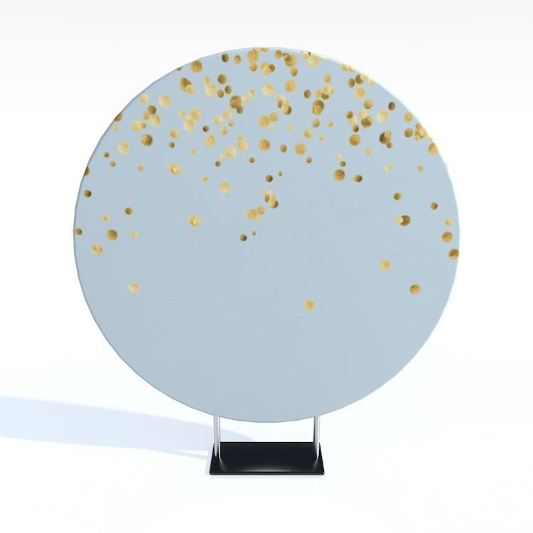 Portable circle aluminum frame gold wedding metal backdrop decoration stand