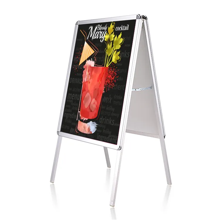 Portable small sign with movable aluminum alloy double-sided standing plate frame sings