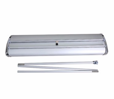 Retractable banner roll up stand banner