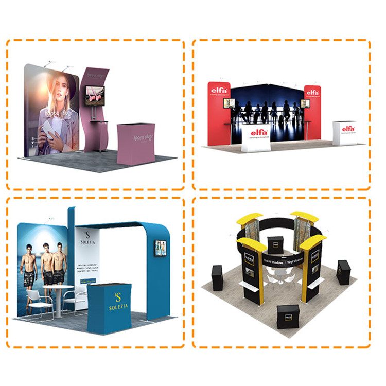 Expandable tension fabric backdrop with lightweight aluminum tube display