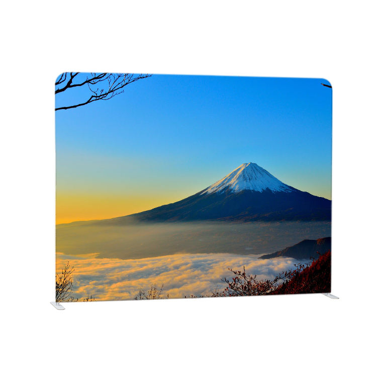 Expandable tension fabric backdrop with lightweight aluminum tube display