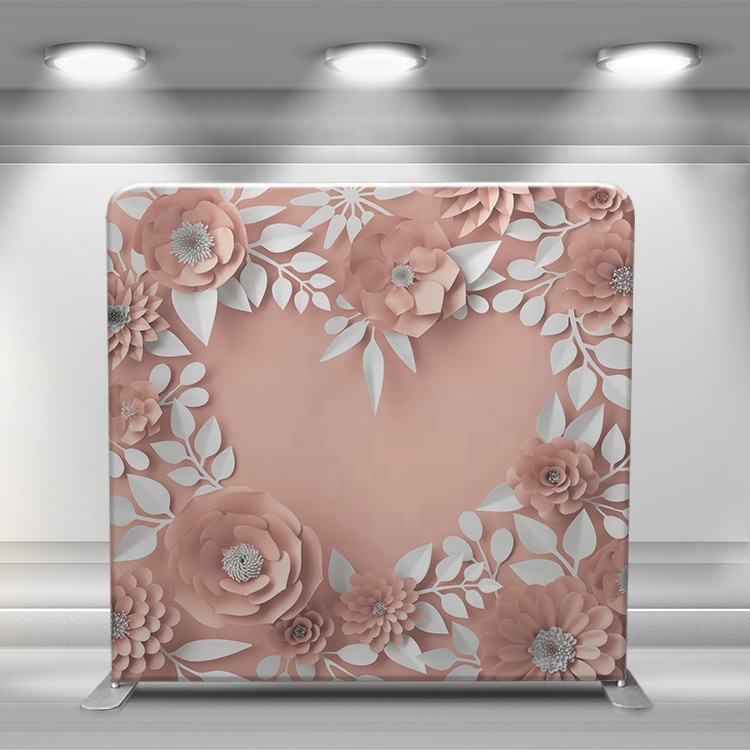 8 ft Aluminum tube display fancy flower grass printing quick set-up wedding events backdrop stand