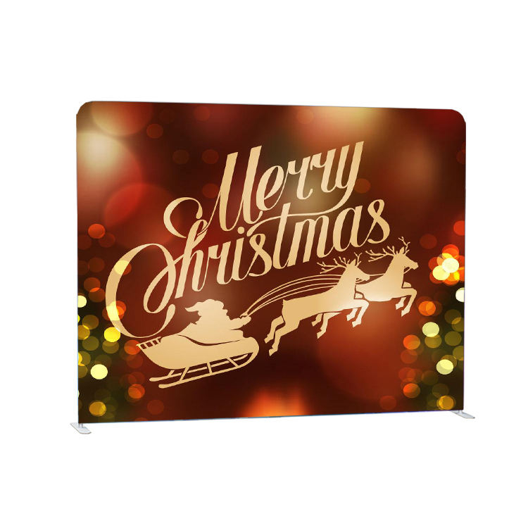 High quality and portable straight tension fabric pillow case custom wedding photo booth backdrop