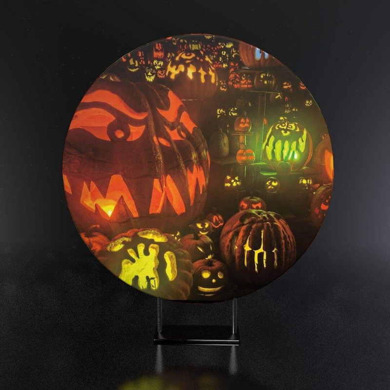 6.6 ft Halloween Day Castle Pumpkin Bright Background Party Decor Photography Led Backdrop