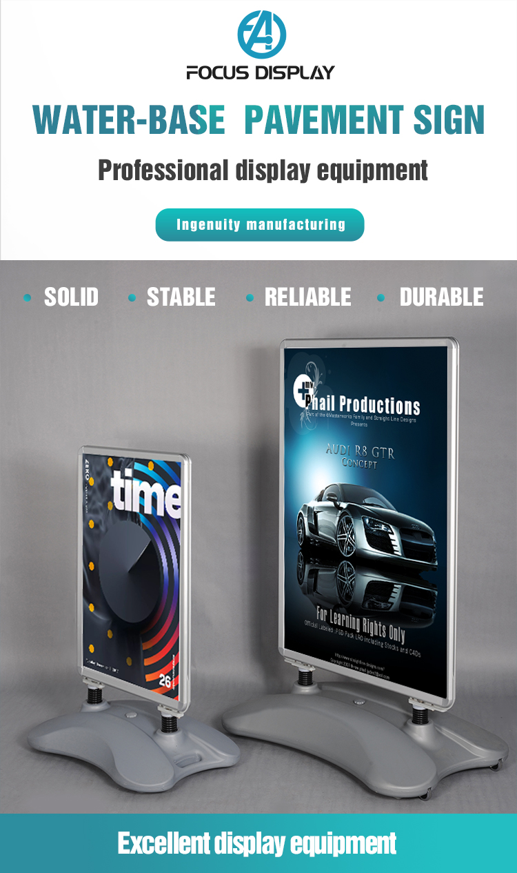 poster frame pavement signs with water base