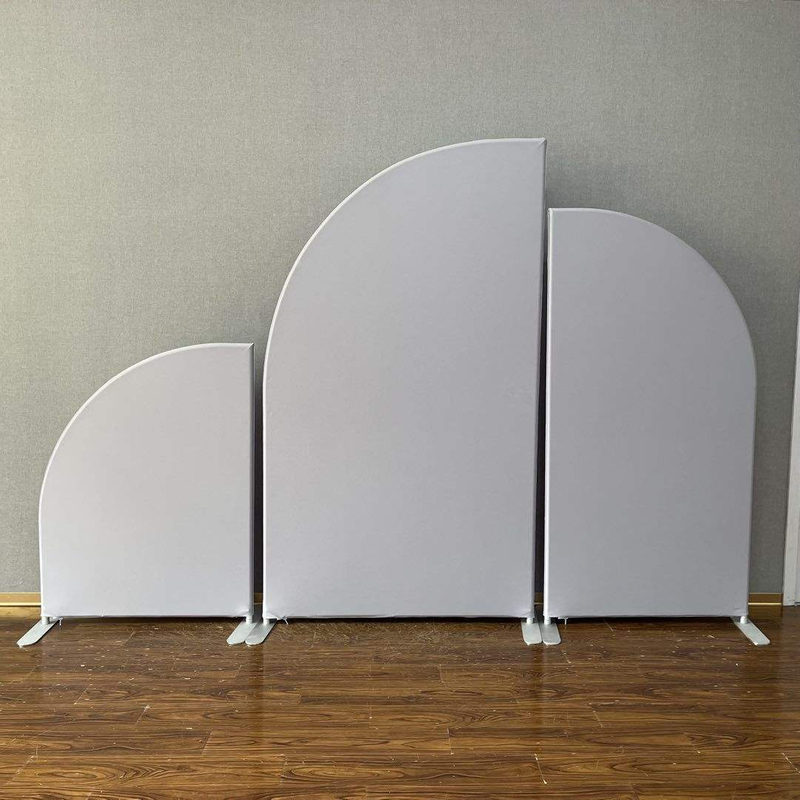 Circle Aluminum Arch Frame Solid Color Cover Wedding Backdrop Decoration Arch Stand Tension Fabric Backdrop