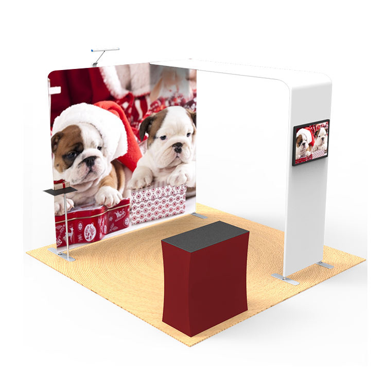 Popular high quality tension fabric display 3x3 trade show exhibition booth