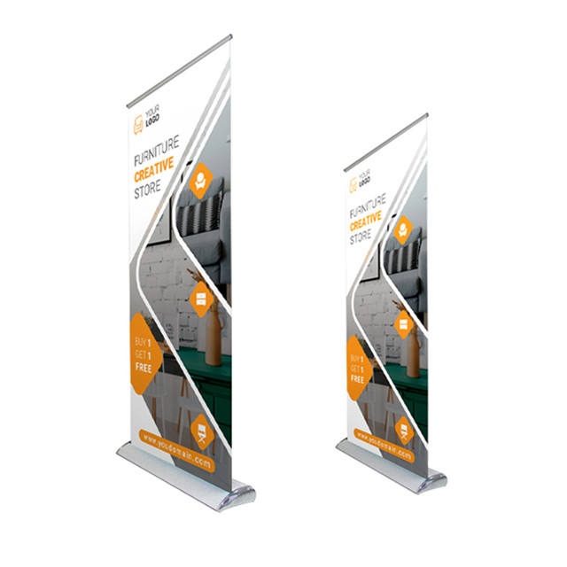 Aluminium silver roll up stand banner, high quality roll banner, portable display frame