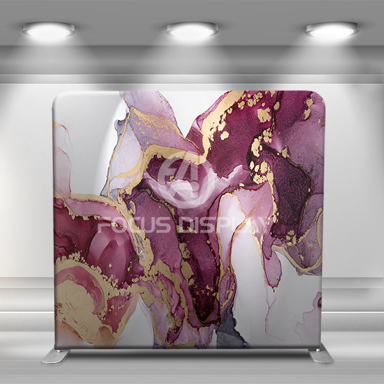 8 ft collapsible frame custom logo printing photo booth stand display Boho printing backdrop banner wall