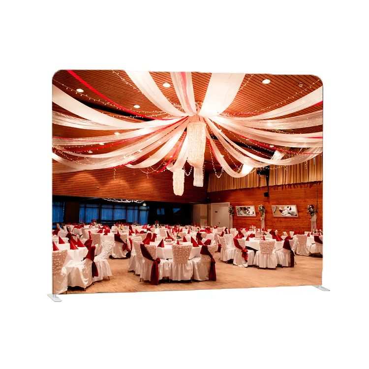High Quality Aluminum Frame Portable Wedding Tension Fabric Custom Photo Booth Backdrop Display