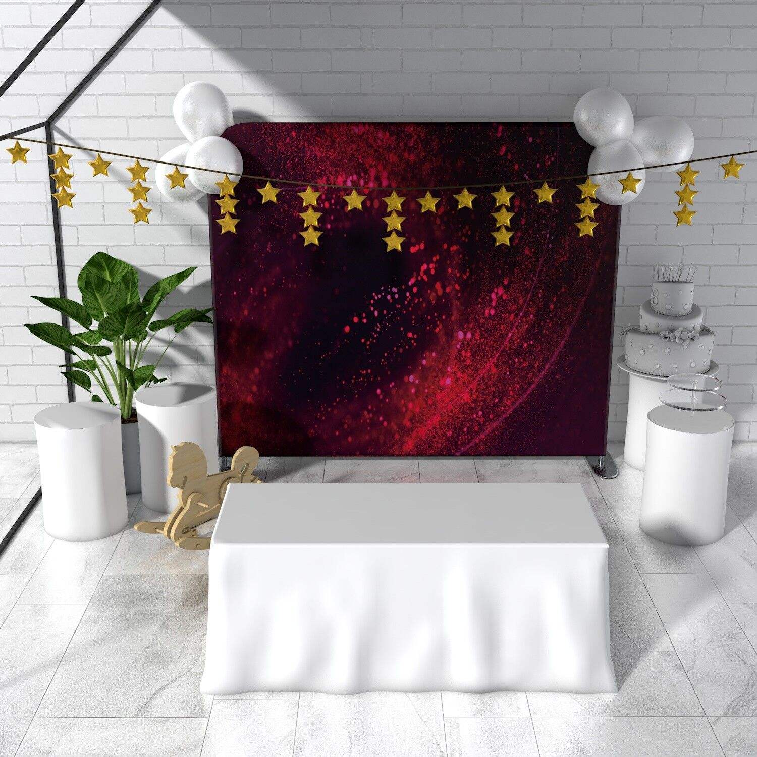 Collapsible Aluminum Frame Stand Pillow Case tension fabric party ...