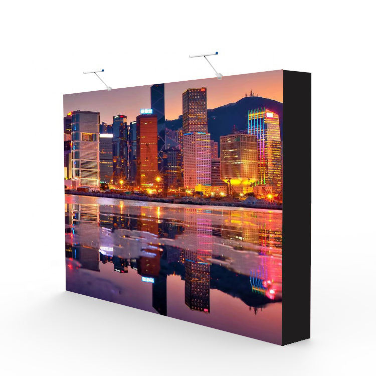 Portable customized aluminum frame trade show seg silicone edge graphic pop up display for trade show backdrop
