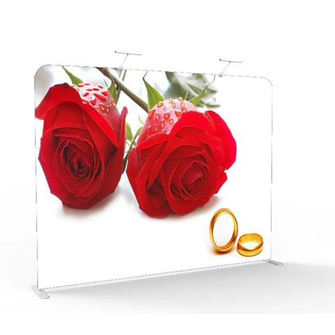 10 * 8ft Wholesale Light Weight aluminum tube Custom Resistant Straight Exhibition Tension Fabric Display Wedding Stand