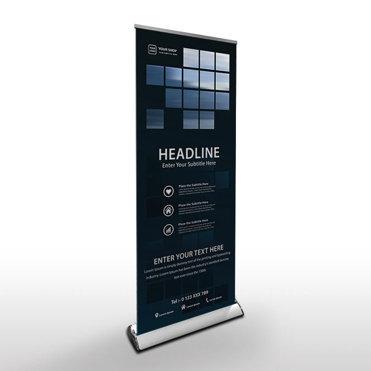High quality fold able luxurious retractable aluminum roll up banner stand