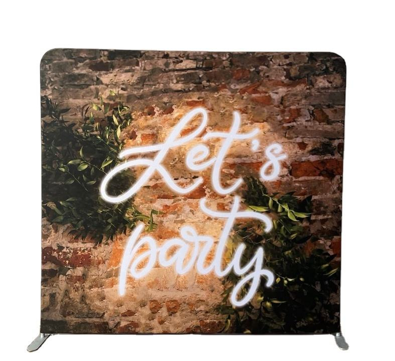 Custom size theme party decor photo booth straight trade show display backdrop stands wall