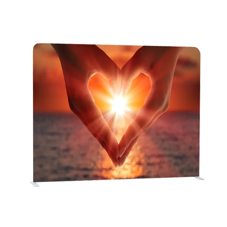 Custom New Design Full Color Print Tension Photography Background Aluminum Photo Booth Backdrop Stand