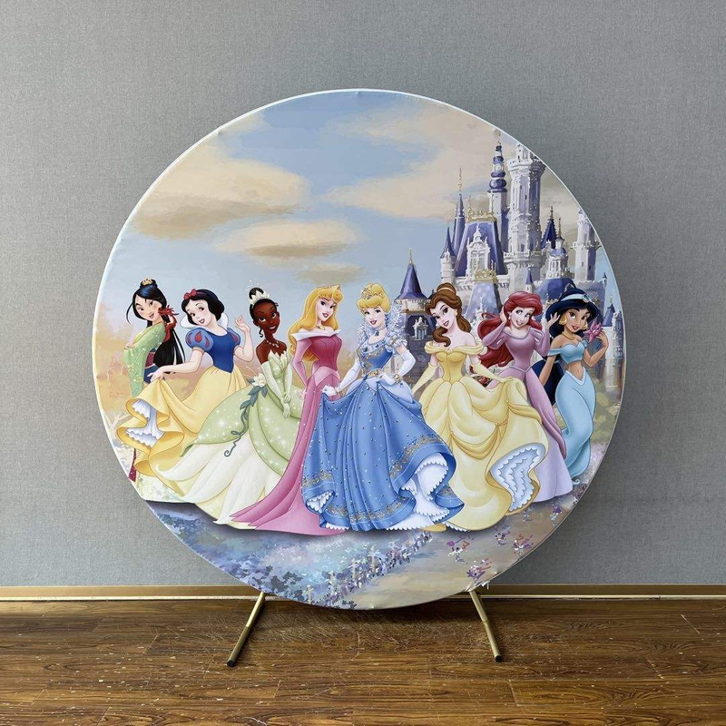 6.6 ft Popular cartoon character fancy printing cover birthday party round backdrop wall