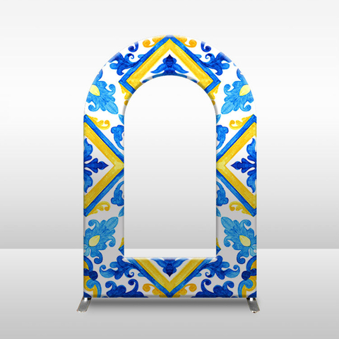 2022 New Arrival printing fabric wedding decoration arch backdrop stand