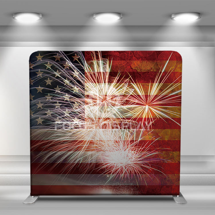 8ft straight tension fabric display 8ft 10ft tension fabric wall display stand photo booth background for exhibition