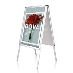 32mm Aluminum double sided pavement A2 portable small Board Poster Snap a frame Advertising Stand signs