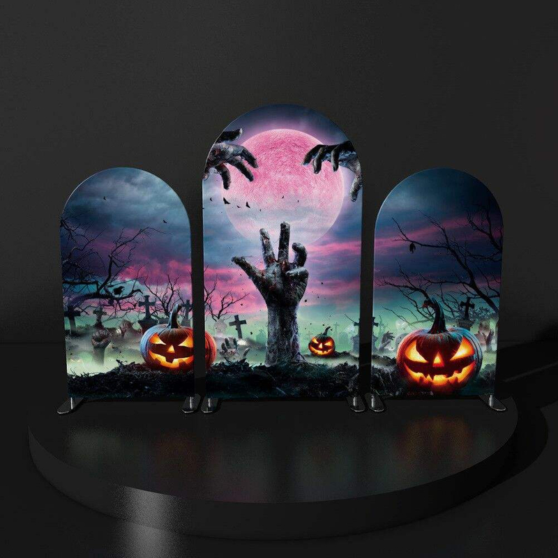 Aluminum Tube Background for Halloween Decoration tension fabric half arch backdrop