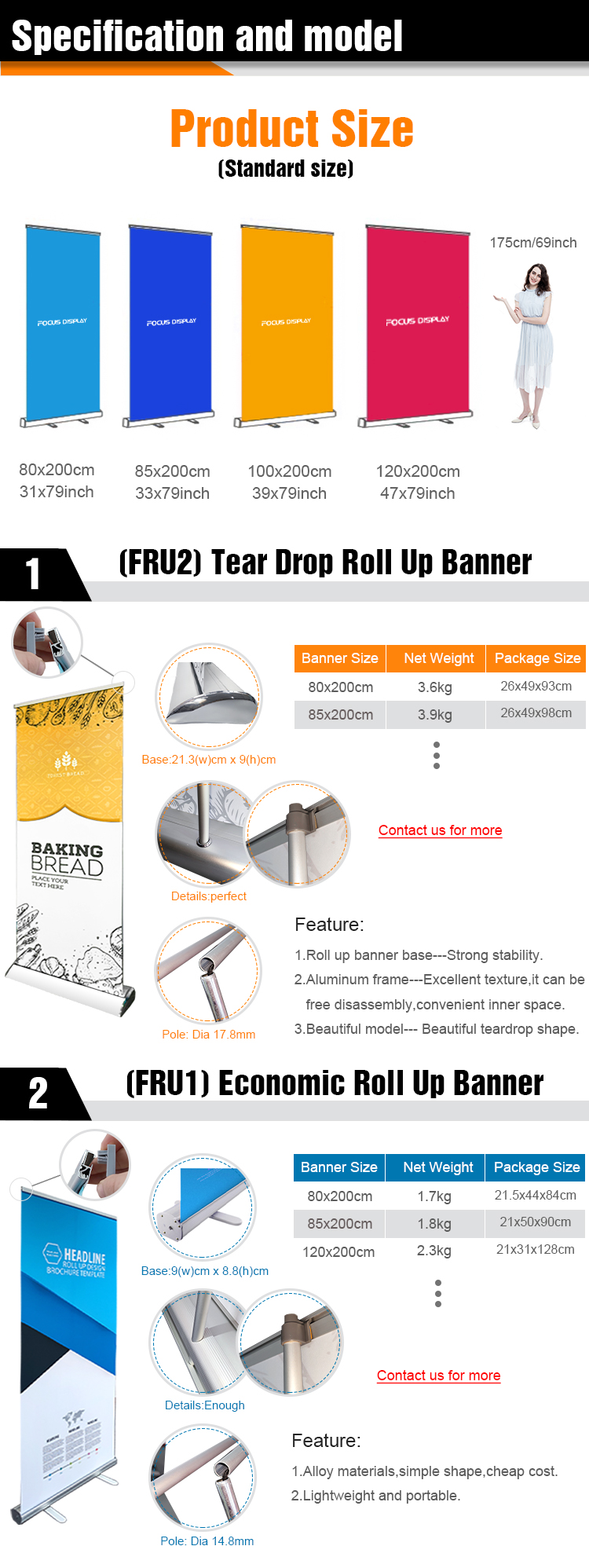 display advertising custom design banner aluminum cheap roll up stand