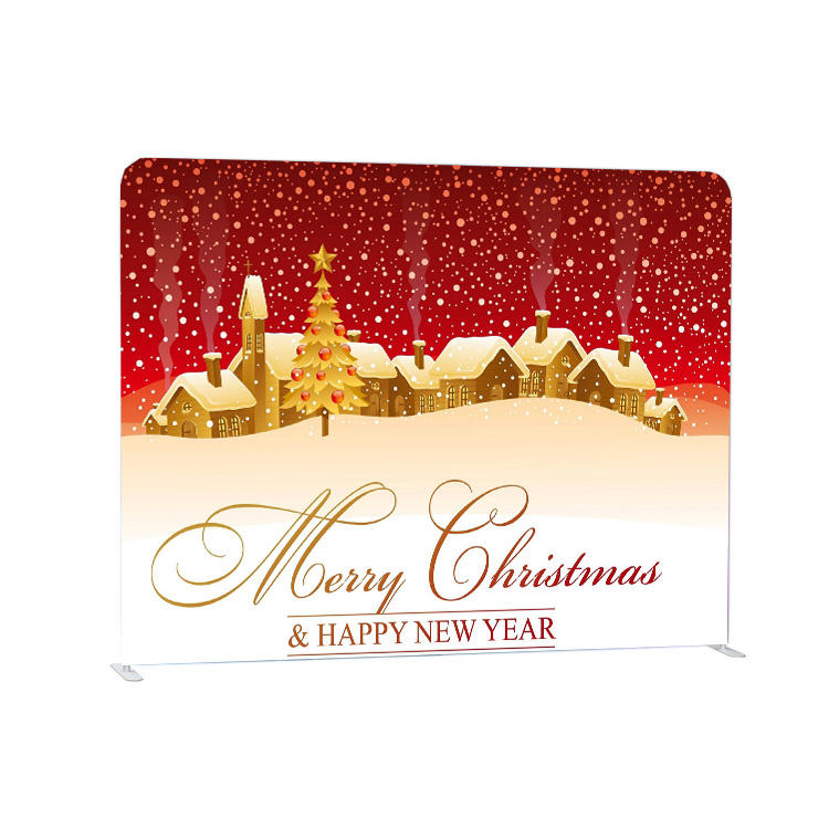 8ft or 10ft customized portable straight tension fabric pillow case christmas photo backdrop