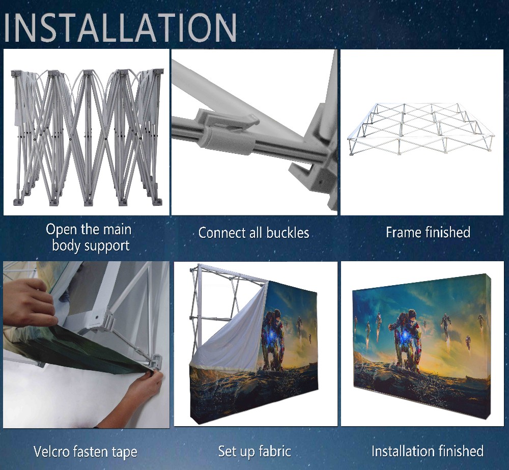 10ft Aluminium Frame Portable Pop Up Stand Display For Exhibition booth