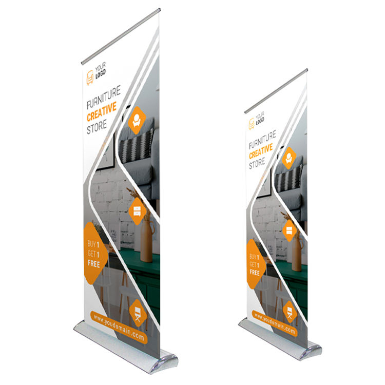 economic exhibition customized advertising double side easy change roll up banner stand