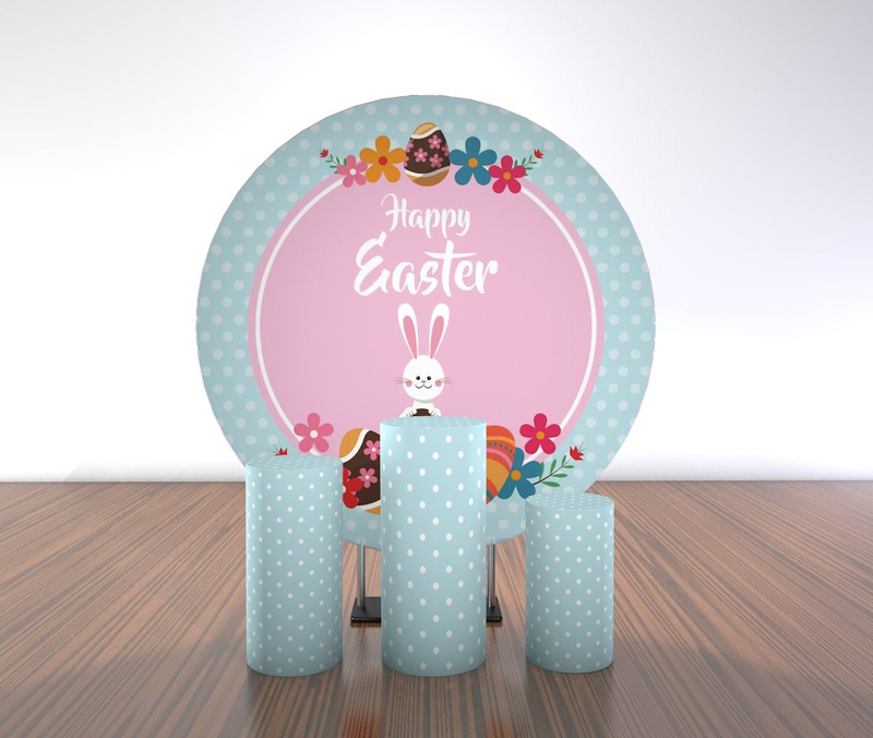 New design wedding decoration backdrop stand cake table flower pedestal round cylinders cartoon event background round wall